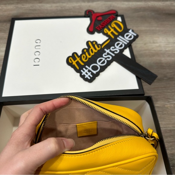 Gucci Yellow Matelassé Leather Mini Camera Bag - Picture 8 of 9